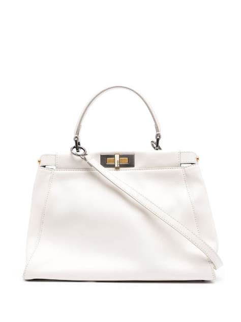 fendi white mini peekaboo|Fendi peekaboo mini sale.